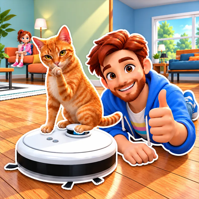Cat on a Vacuum: Home Cleaning Simulator