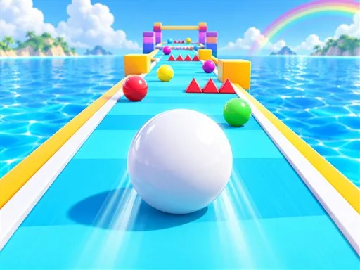Rainbow Ball Runner 2048